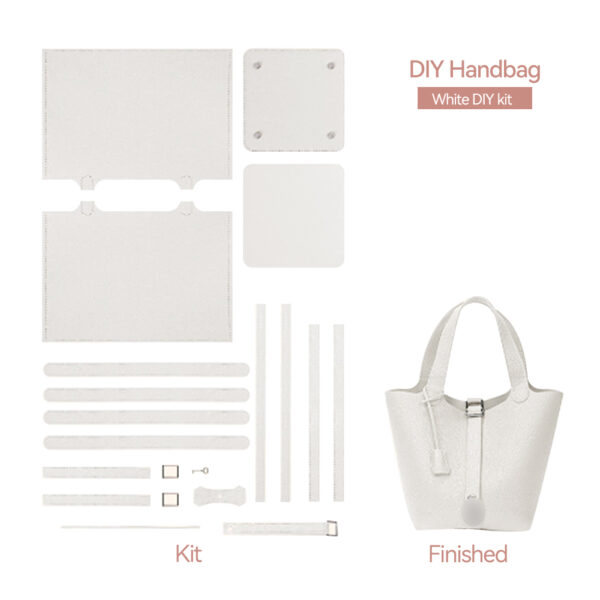 Top Grain Leather Lady Picotin Lock Totes Bag DIY Kit