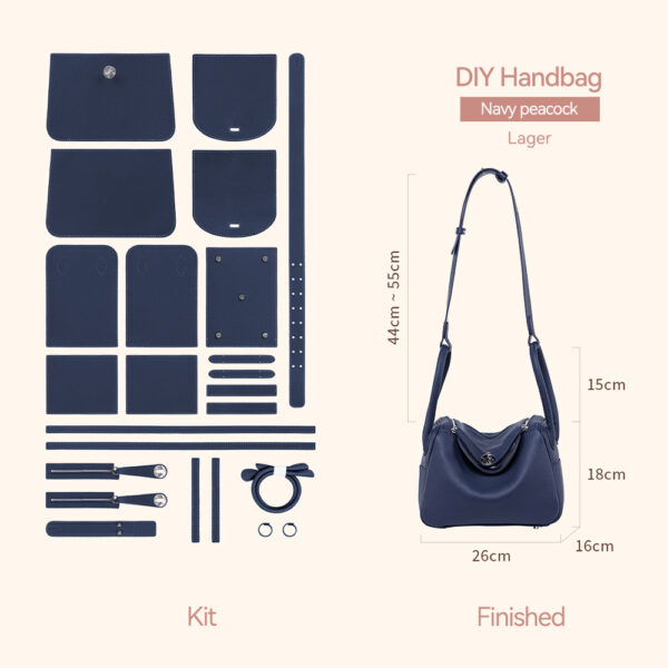 LeCynBay Top Grain Leather Fashion Lindi Handbag DIY Kit