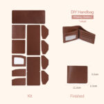 LeCynBay DIY Men's Leather Wallet Kit - Full Grain Cowhide Bifold/Trifold with Free Engraving (Father's Day Gift Idea)
