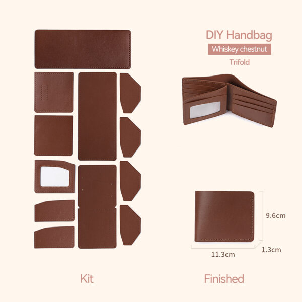 LeCynBay DIY Men's Leather Wallet Kit - Full Grain Cowhide Bifold/Trifold with Free Engraving (Father's Day Gift Idea)