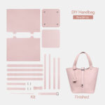 Top Grain Leather Lady Picotin Lock Totes Bag DIY Kit