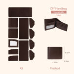 LeCynBay DIY Men's Leather Wallet Kit - Full Grain Cowhide Bifold/Trifold with Free Engraving (Father's Day Gift Idea)