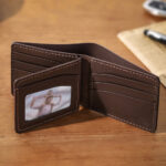 LeCynBay DIY Men's Leather Wallet Kit - Full Grain Cowhide Bifold/Trifold with Free Engraving (Father's Day Gift Idea)