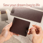 LeCynBay DIY Men's Leather Wallet Kit - Full Grain Cowhide Bifold/Trifold with Free Engraving (Father's Day Gift Idea)
