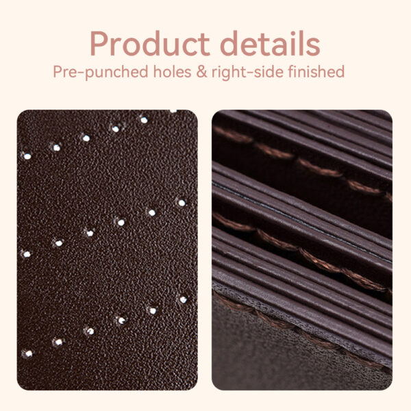LeCynBay DIY Men's Leather Wallet Kit - Full Grain Cowhide Bifold/Trifold with Free Engraving (Father's Day Gift Idea)