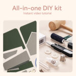 LeCynBay DIY Geometric Leather Bag Kit - Premium Full-Grain Cowhide for Beginners