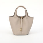 Top Grain Leather Lady Picotin Lock Totes Bag DIY Kit