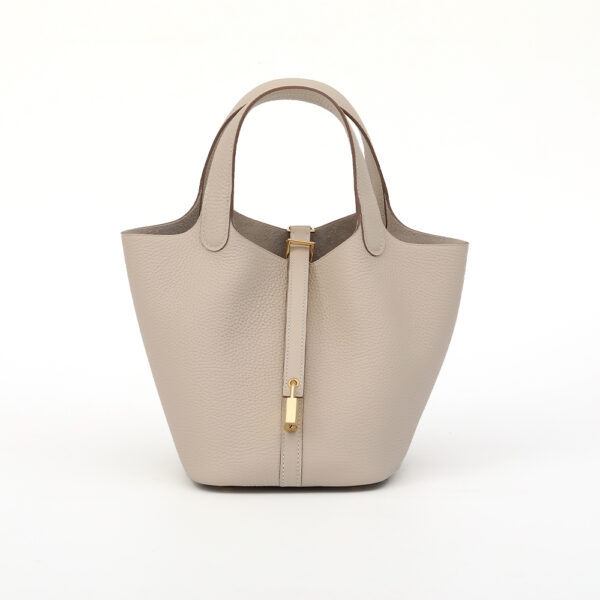 Top Grain Leather Lady Picotin Lock Totes Bag DIY Kit