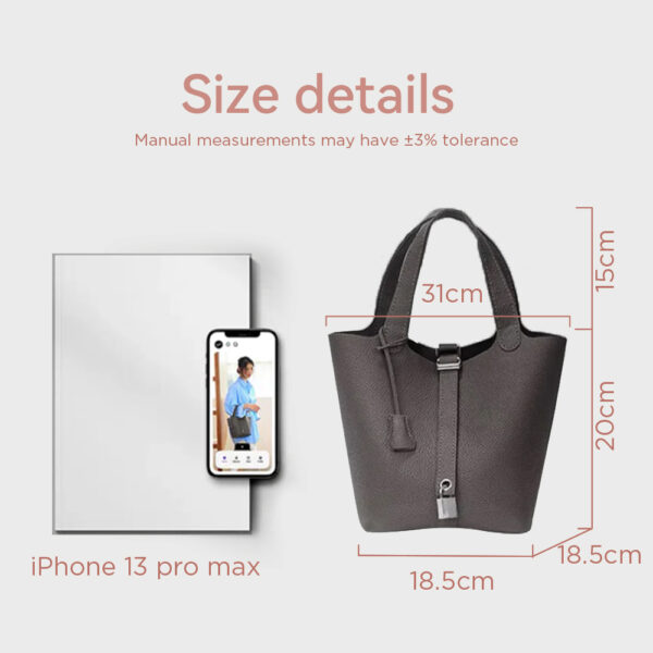 Top Grain Leather Lady Picotin Lock Totes Bag DIY Kit