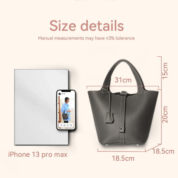 LeCynBay Top Grain Leather Lady Picotin Lock Totes Bag DIY Kit