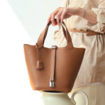 LeCynBay Top Grain Leather Lady Picotin Lock Totes Bag DIY Kit