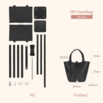LeCynBay Top Grain Leather Lady Picotin Lock Totes Bag DIY Kit