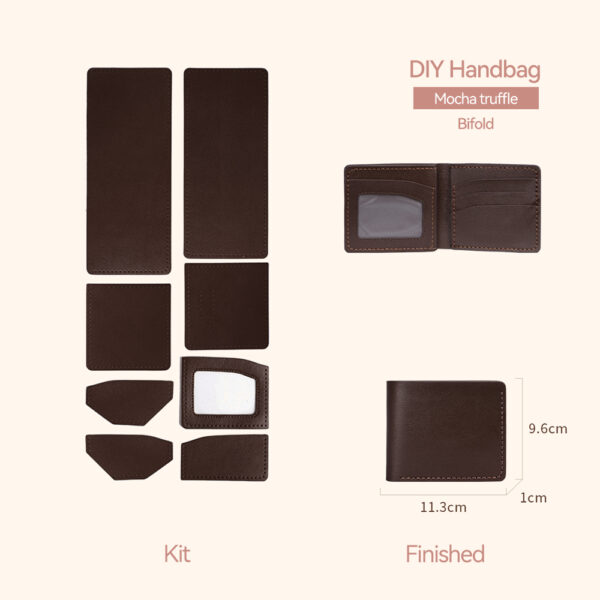 LeCynBay DIY Men's Leather Wallet Kit - Full Grain Cowhide Bifold/Trifold with Free Engraving (Father's Day Gift Idea)