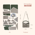 LeCynBay DIY Geometric Leather Bag Kit - Premium Full-Grain Cowhide for Beginners