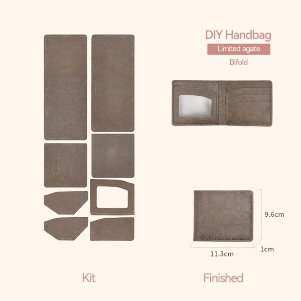 LeCynBay DIY Men's Leather Wallet Kit - Full Grain Cowhide Bifold/Trifold with Free Engraving (Father's Day Gift Idea)