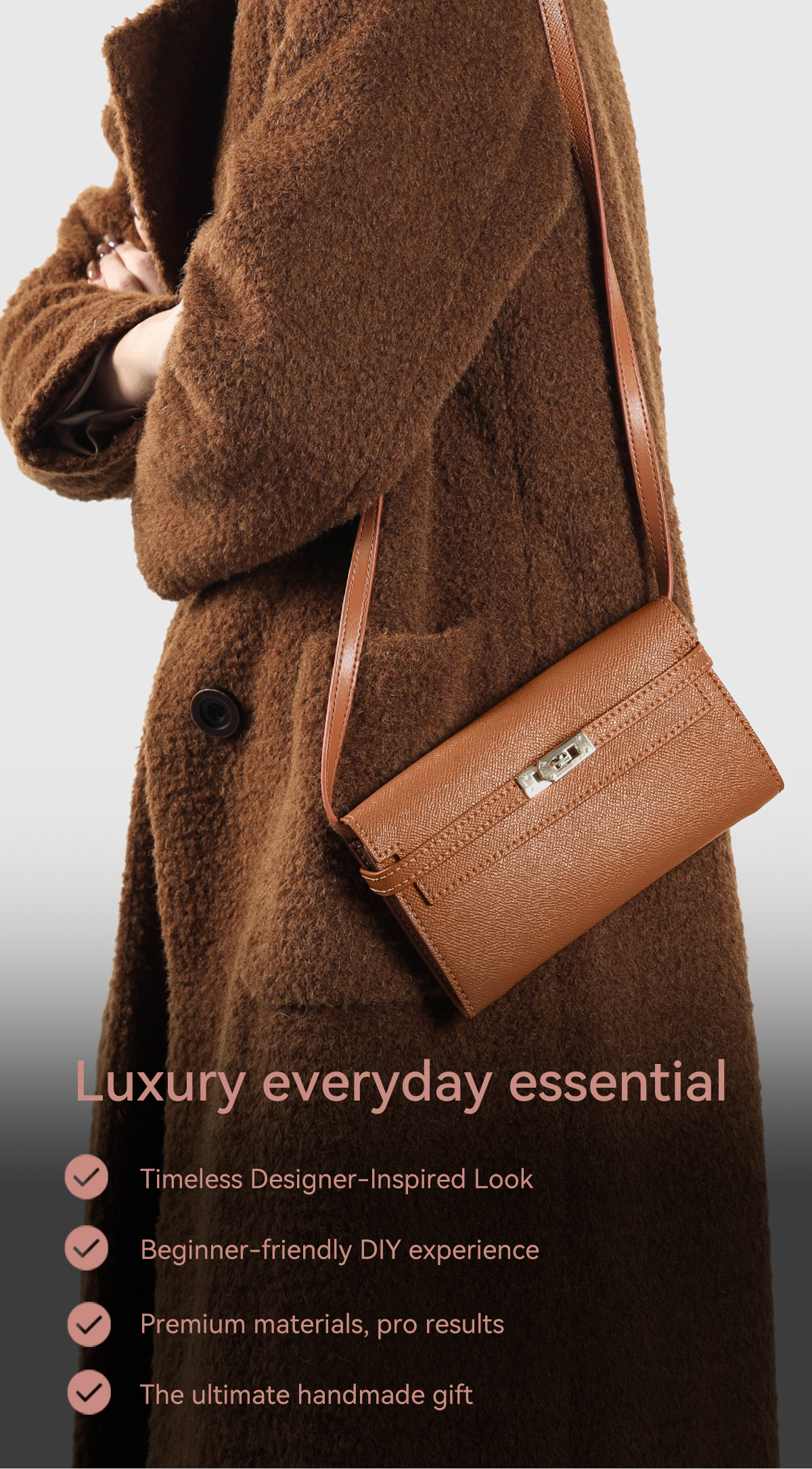 LeCynBay Top Grain Leather Inspired Kelly Bag DIY Kit 