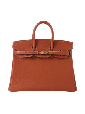 Premium  Birkin25 Imported Full-Grain Togo Leather in Gold Brown