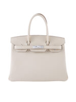 Birkin 30 in Premium Full-Grain Togo Leather (Imported) – Cream White with Signature Silver-Tone Hardware