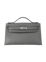 SF Kelly22 Calfskin Bag-Premium Rain Cloud Gray with Signature Silver-Tone Hardware