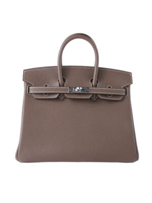 Birkin 25 Handbag in Premium Togo Leather - Etoupe with Palladium Hardware