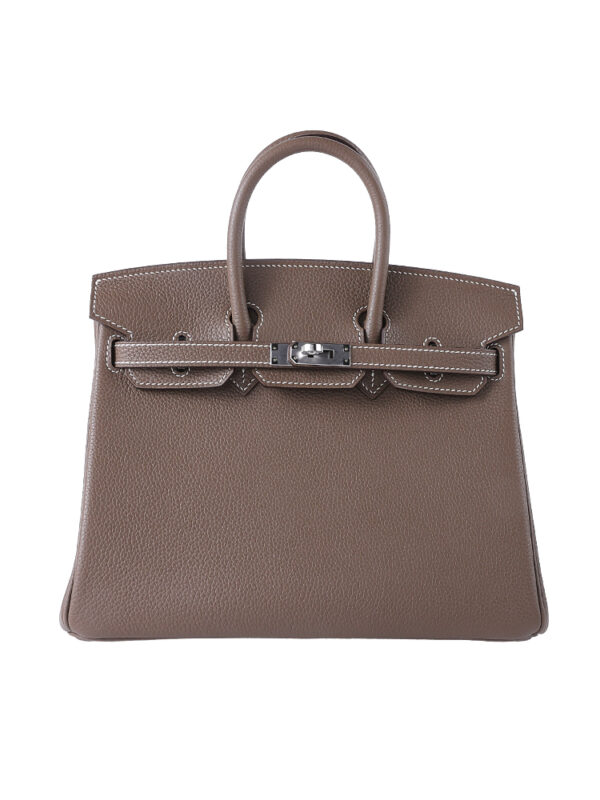 Birkin 25 Handbag in Premium Togo Leather - Etoupe with Palladium Hardware