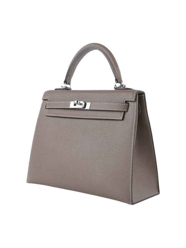Kelly 25 Sellier in Epsom Leather - Elephant Gray with Silver Hardware