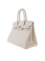 Birkin 30 in Premium Full-Grain Togo Leather (Imported) – Cream White with Signature Silver-Tone Hardware