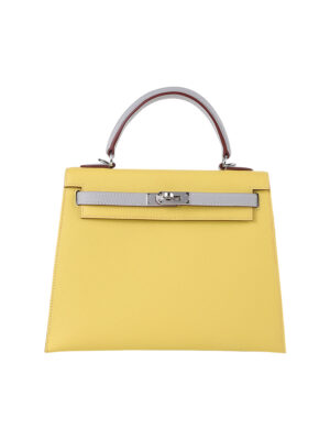 Kelly 25 Sellier in Epsom Leather - Elephant Gray with Silver Hardware