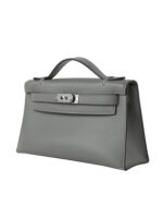 SF Kelly22 Calfskin Bag-Premium Rain Cloud Gray with Signature Silver-Tone Hardware