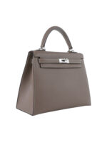 Kelly 25 Sellier in Epsom Leather - Elephant Gray with Silver Hardware