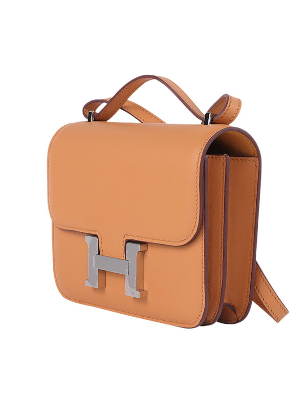 Constance 18 Swift Leather - Etoupe with Orange Contrast Stitching (Gold Hardware, Full Set)