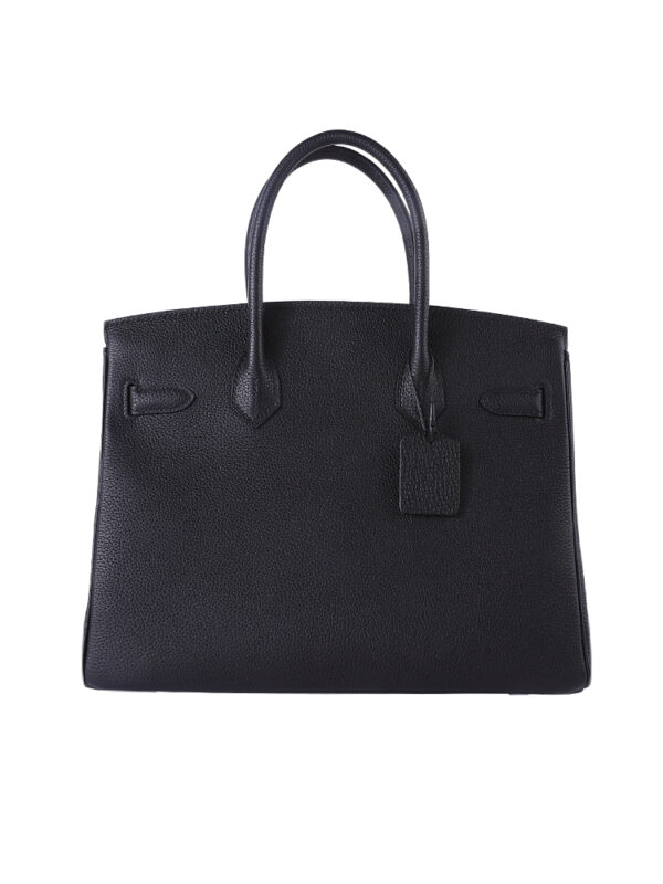 Premium BirKin30 Imported Full-Grain Togo Leather in Classic Black – Featuring Sleek Silver-Tone Hardware