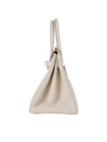 Birkin 30 in Premium Full-Grain Togo Leather (Imported) – Cream White with Signature Silver-Tone Hardware