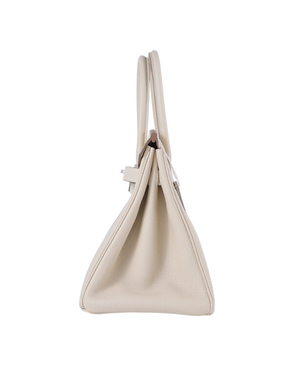 Birkin 30 in Premium Full-Grain Togo Leather (Imported) – Cream White with Signature Silver-Tone Hardware