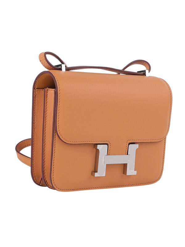 Constance 18 Swift Leather - Etoupe with Orange Contrast Stitching (Gold Hardware, Full Set)