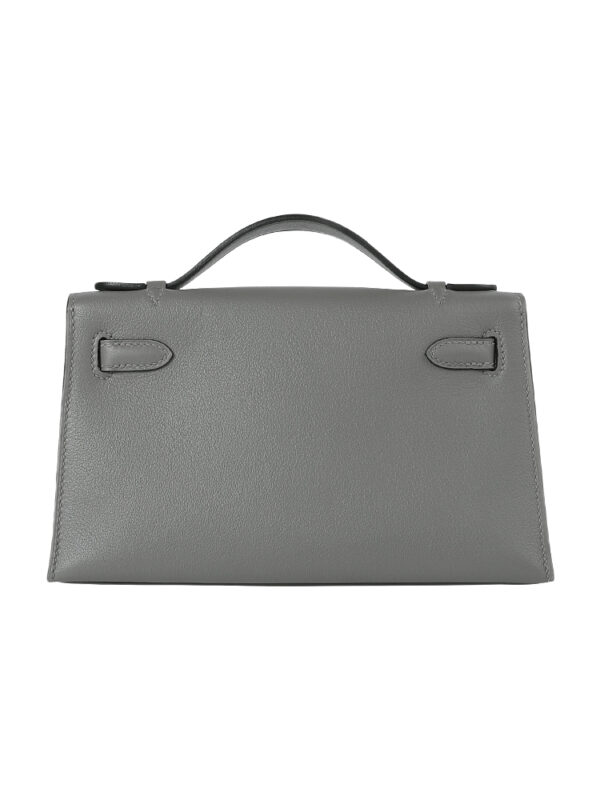 SF Kelly22 Calfskin Bag-Premium Rain Cloud Gray with Signature Silver-Tone Hardware