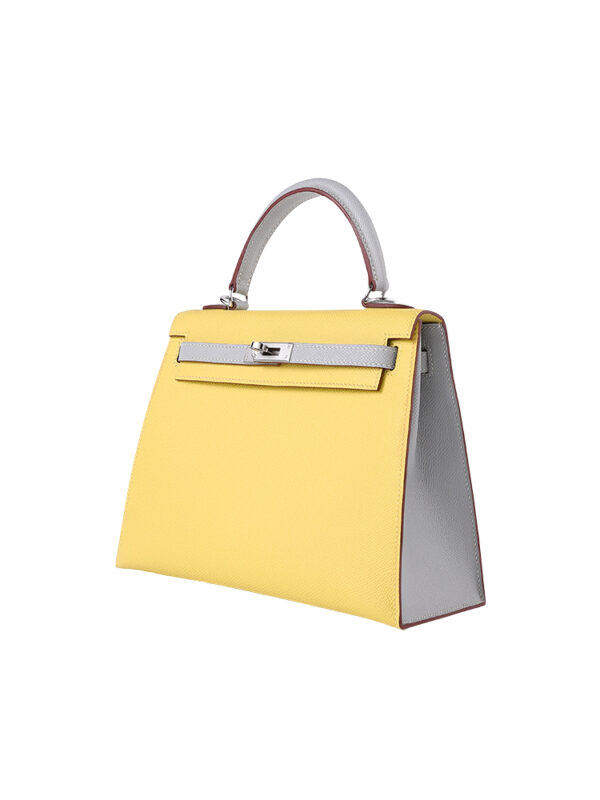 Kelly 25 Sellier in Epsom Leather - Elephant Gray with Silver Hardware