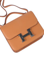 Constance 18 Swift Leather - Etoupe with Orange Contrast Stitching (Gold Hardware, Full Set)