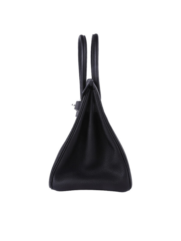 Premium BirKin30 Imported Full-Grain Togo Leather in Classic Black – Featuring Sleek Silver-Tone Hardware