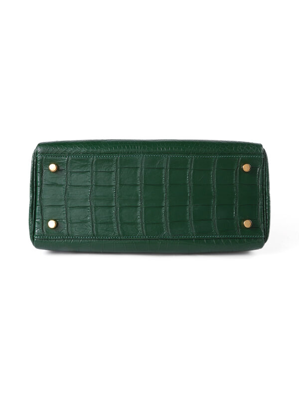 Kelly 28 Retourne in Exotic Siamese Crocodile (Grade A Belly Cut) - Cypress Green with Gold-Tone Hardware