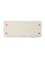 Kelly 25 Sellier in Porosus Ostrich - Vanilla Cream with Gold Hardware