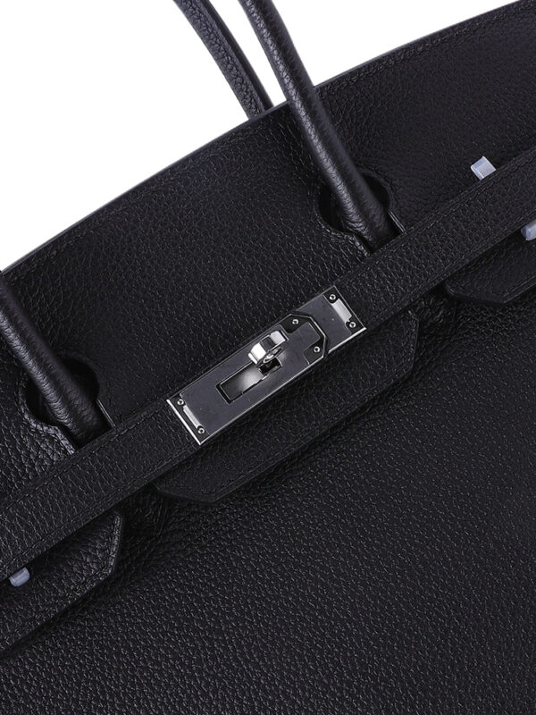 Premium BirKin30 Imported Full-Grain Togo Leather in Classic Black – Featuring Sleek Silver-Tone Hardware