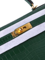 Kelly 28 Retourne in Exotic Siamese Crocodile (Grade A Belly Cut) - Cypress Green with Gold-Tone Hardware