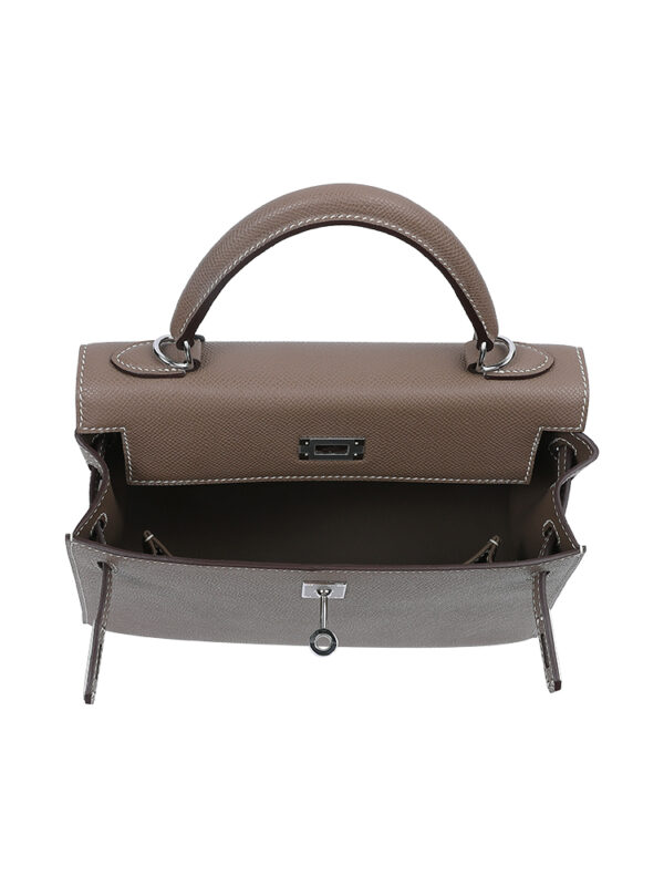 Kelly 25 Sellier in Epsom Leather - Elephant Gray with Silver Hardware