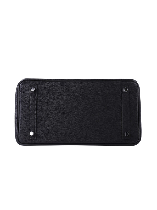 Premium BirKin30 Imported Full-Grain Togo Leather in Classic Black – Featuring Sleek Silver-Tone Hardware