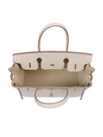 Birkin 30 in Premium Full-Grain Togo Leather (Imported) – Cream White with Signature Silver-Tone Hardware