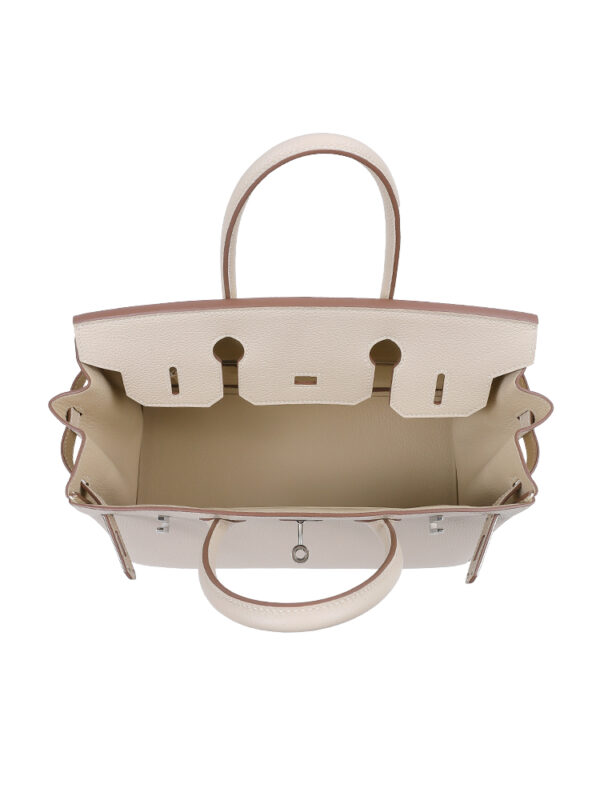 Birkin 30 in Premium Full-Grain Togo Leather (Imported) – Cream White with Signature Silver-Tone Hardware