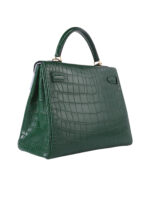 Kelly 28 Retourne in Exotic Siamese Crocodile (Grade A Belly Cut) - Cypress Green with Gold-Tone Hardware