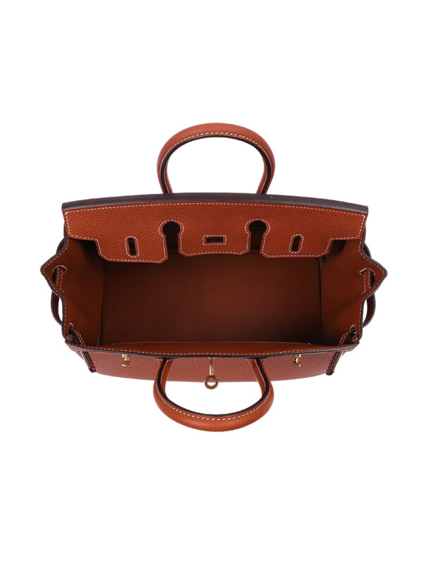 Premium  Birkin25 Imported Full-Grain Togo Leather in Gold Brown